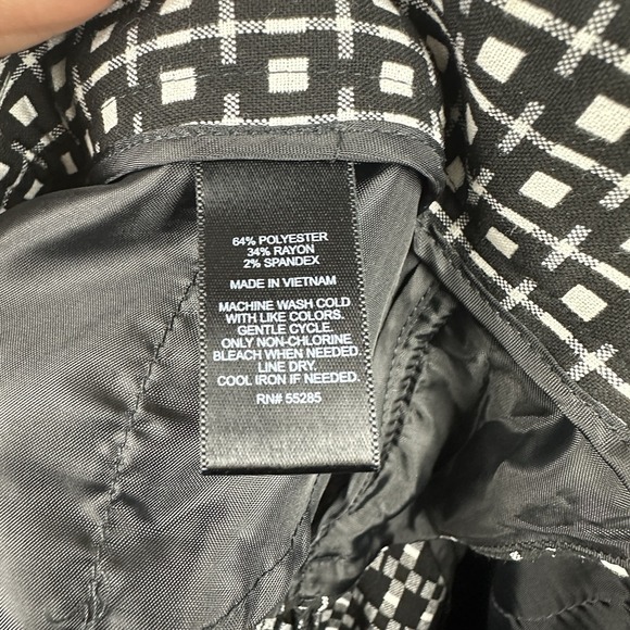 Express Women's Ankle High Rise Columnist Pants 6R Print Black NWT Career Office - Picture 2 of 10